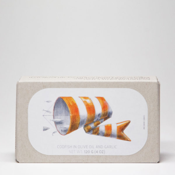 Kabeljauw in extra vierge olijfolie en look 125g JOSE Gourmet